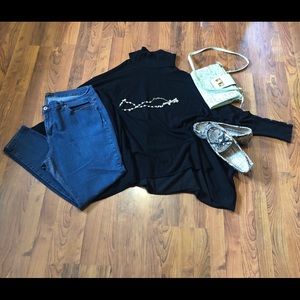 Alfani, Black Poncho, Size 3X